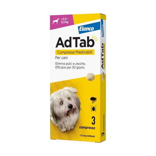ADTAB Compresse Masticabili per cani da 2,5-5,5 Kg, 3 compresse