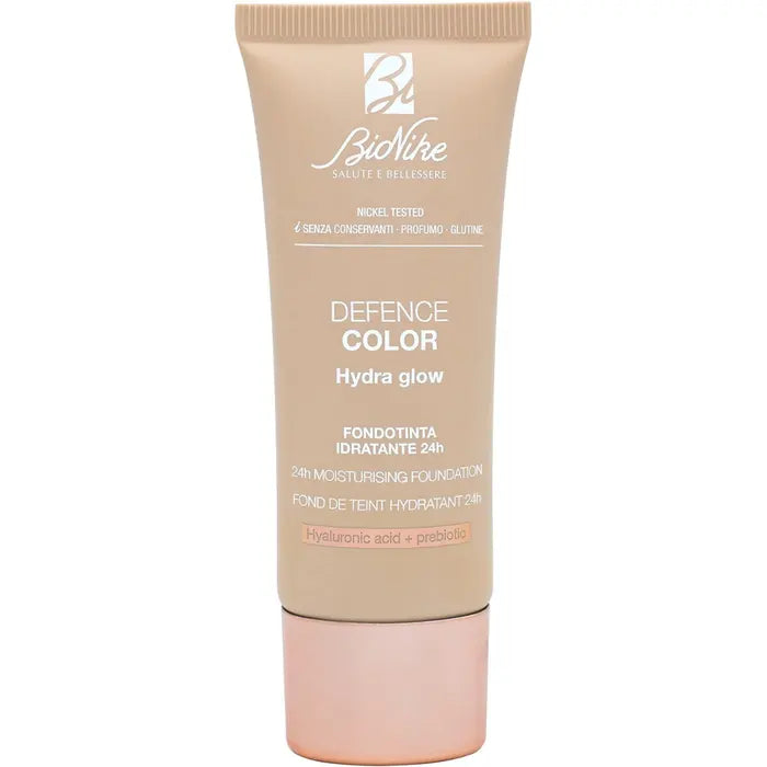 BIONIKE Defence Color - Fondotinta Hydra Glow Idratante 24h, con Acido Ialuronico e SPF 15, 30 ml