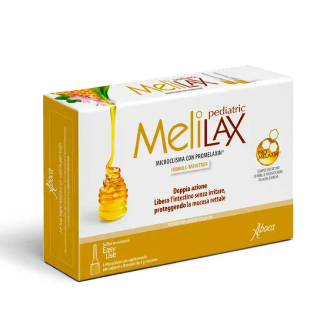 ABOCA Melilax Pediatric Microclisma con Promelaxin per Lattanti e bambini, 6 x 5g