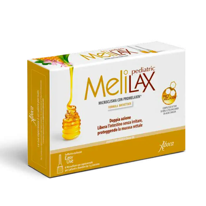 ABOCA Melilax Pediatric Microclisma con Promelaxin per Lattanti e bambini, 6 x 5g